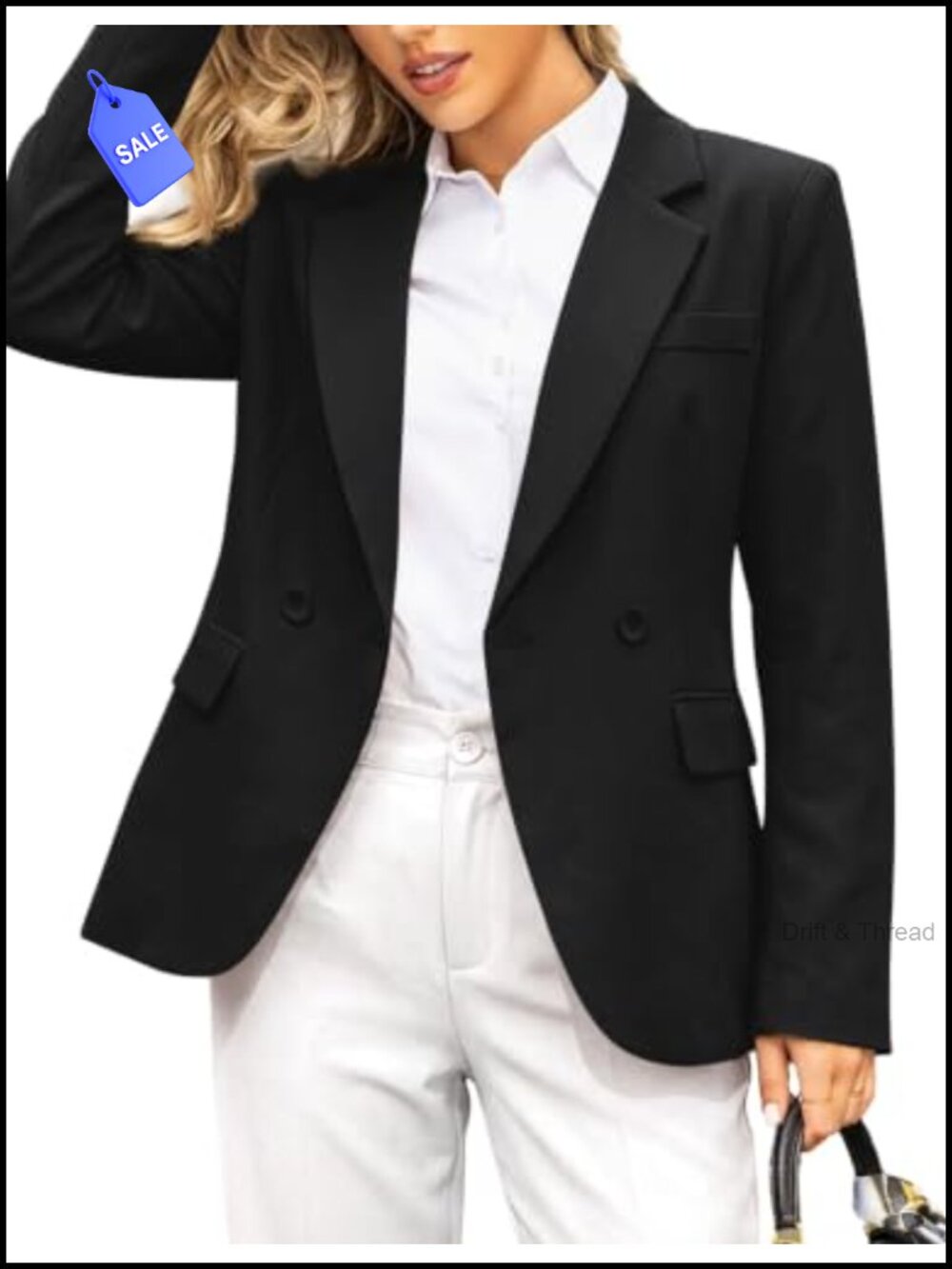 Womens Tailored Blazer Notch Lapel Long Sleeve Office Suit Jacket